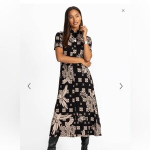 Johnny Was The Janey shirt sleeve mock neck dress